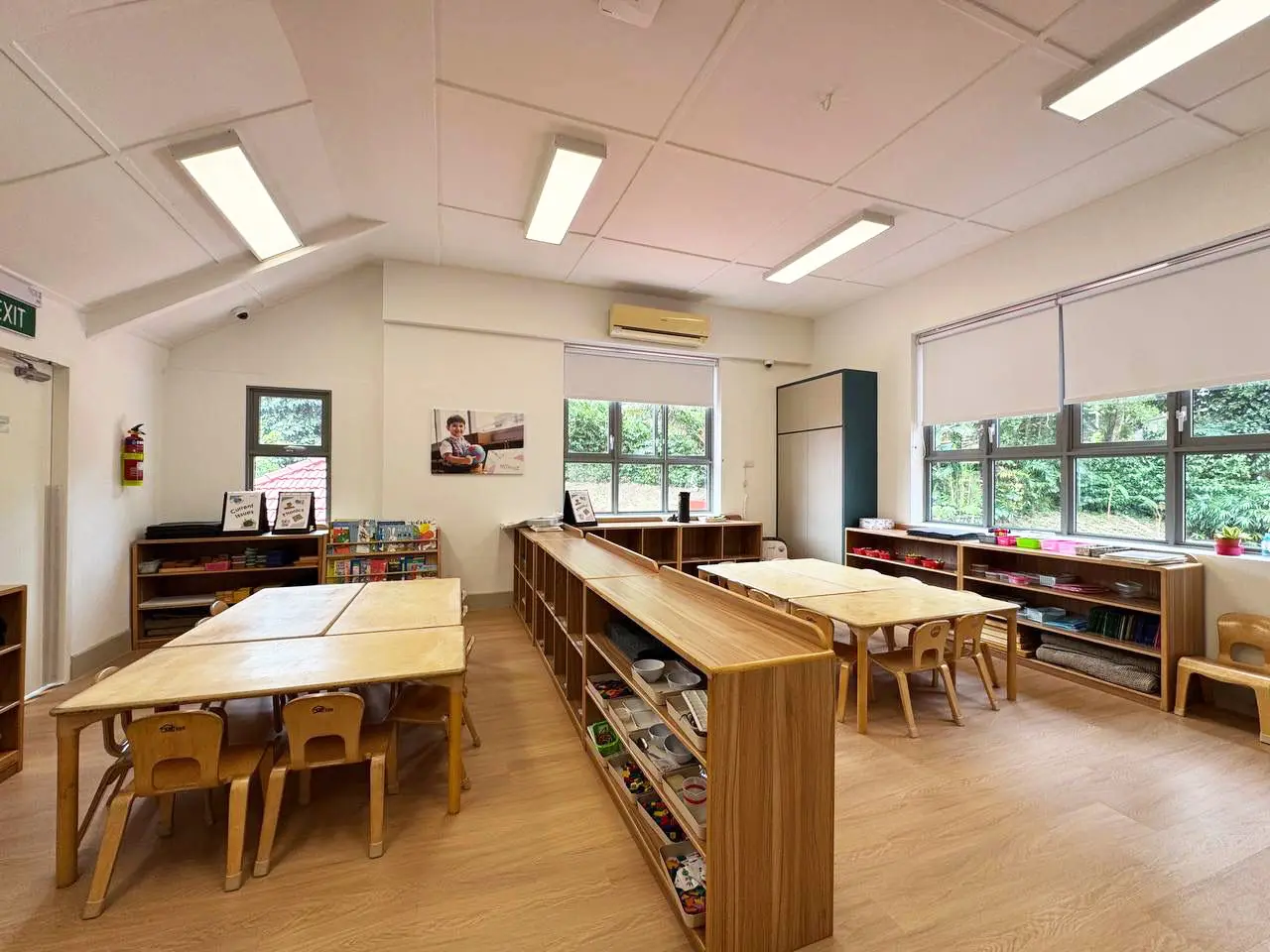 River Valley classroom with child-height shelves, low tables and open floor space